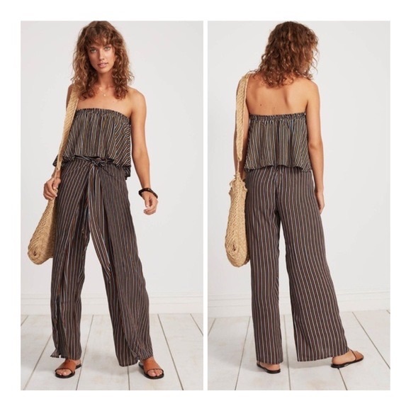 Faithfull The Brand Sun's Out Crop Bandeau Top + ES Torrent Pant Matching Set - Picture 3 of 7